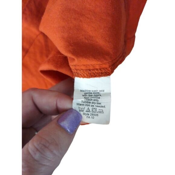 J. Crew Womens Sleeveless Ruffle Eyelet Top 0 Orange Boho Cottagecore Summer - Picture 4 of 6